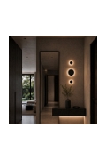 Lampa ścienna NYX 15 cm - LED okrągła, metalowa, czarna - Step Into Design