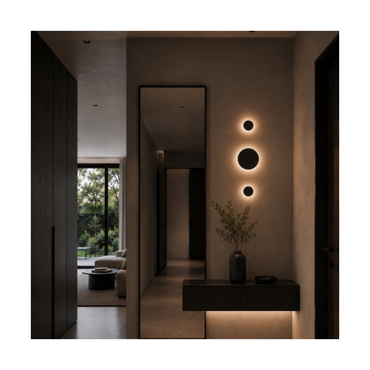 Lampa ścienna NYX 15 cm - LED okrągła, metalowa, czarna - Step Into Design