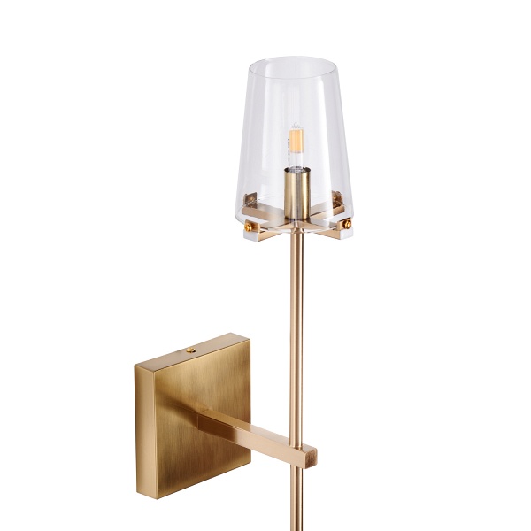 Lampa ścienna CLASSICO złota szklany klosz 62 cm Step Into Design