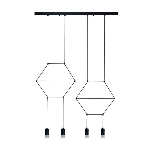 Lampa wisząca LINEA-4 LONG czarna 70 cm Step Into Design