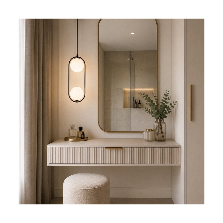 Lampa wisząca COSTA DUO 50 cm - czarny stelaż, dwa klosze - Step Into Design