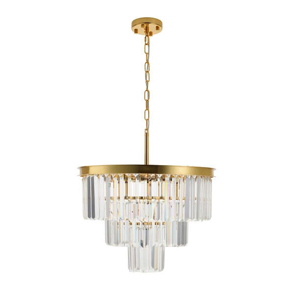 Lampa wisząca SPLENDORE 50 cm - żyrandol złoto-kryształowy Step Into Design