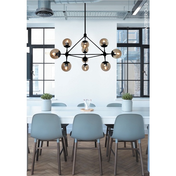 Lampa wisząca ASTRIFERO-15 bursztynowo czarna 110 cm Step Into Design