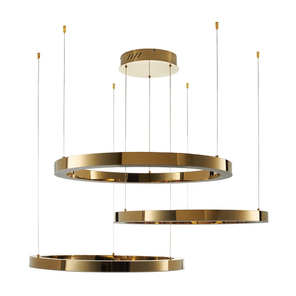 Lampa wisząca CIRCLE 40+60+60 LED złoty połysk na 1 podsufitce Step Into Design