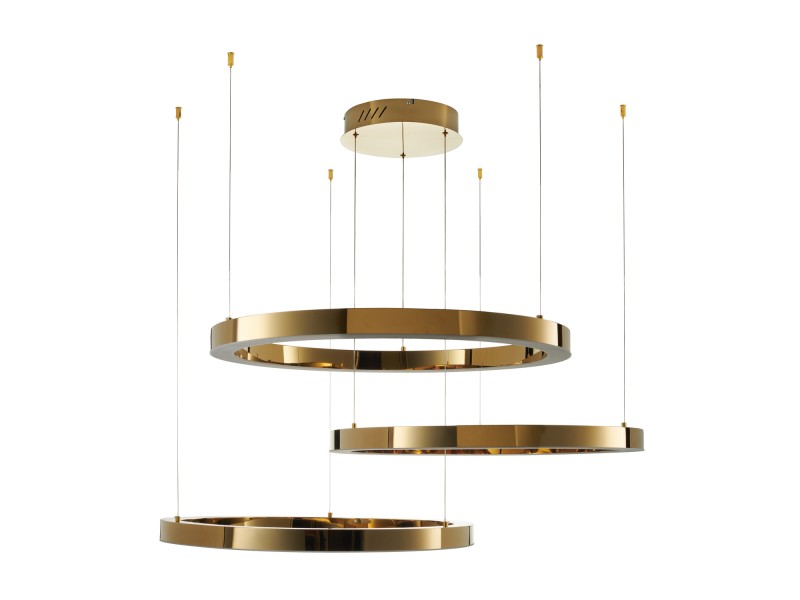 Lampa wisząca CIRCLE 40+60+80 LED złoty połysk na 1 podsufitce Step Into Design