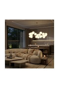 Lampa wisząca CORALLI-80 - LED, biało-mosiężna - Step Into Design