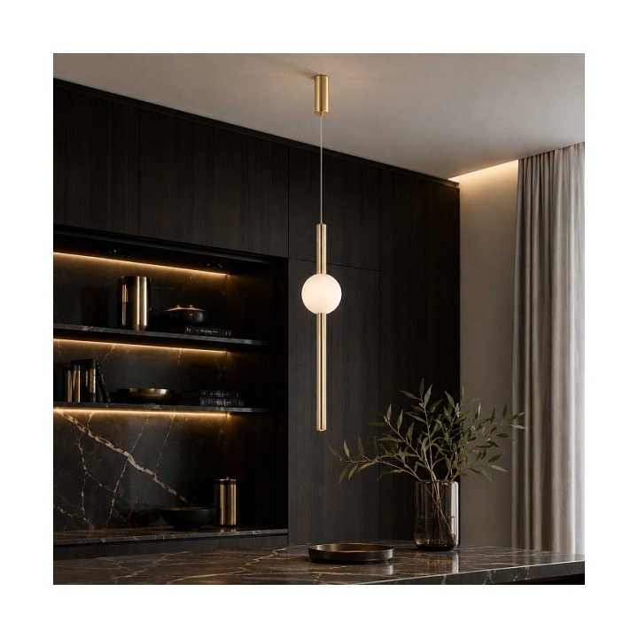 Lampa wisząca O-LINE 63 - LED, 63 cm, złoty połysk - Step Into Design