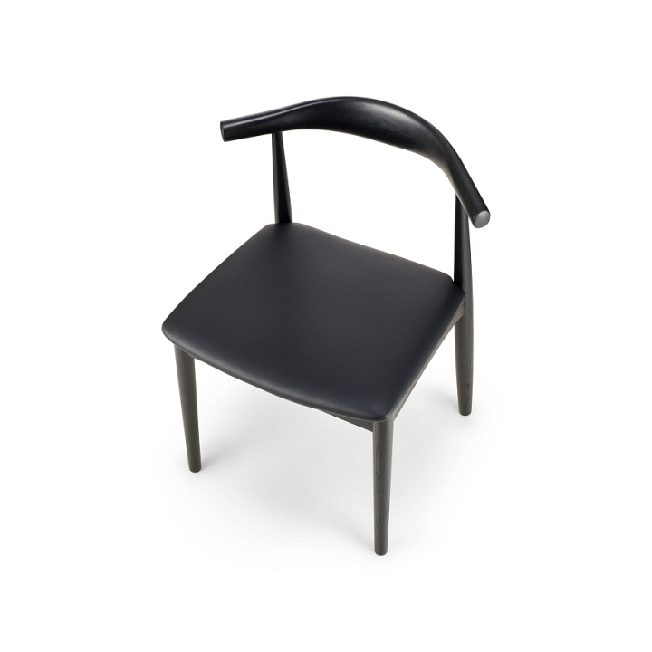 Krzesło CLASSY jesionowe w kolorze czarnym z poduszką ze skóry eko - Step Into Design