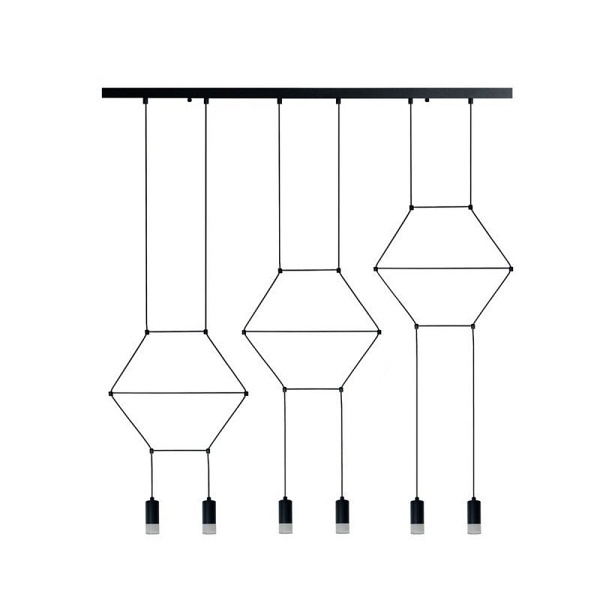 Lampa wisząca LINEA-6 LONG czarna 100 cm Step Into Design