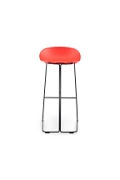 Hoker CARO BAR czarne nogi i czerwone siedzisko 75 cm - Step Into Design