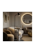 Lampa podłogowa ze stolikiem VINCENT czarna 146 cm - Step Into Design
