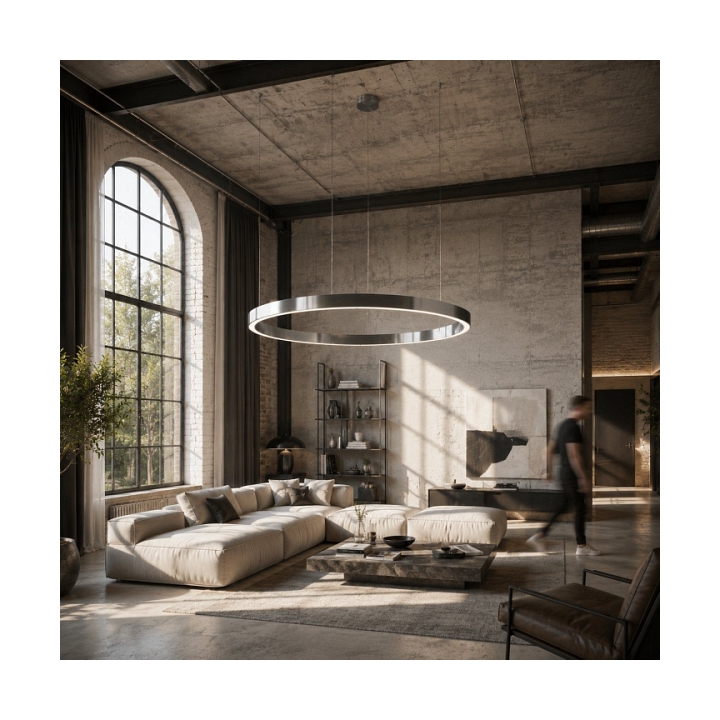 Lampa wisząca CIRCLE 120 LED nikiel szczotkowany 120 cm - Step Into Design