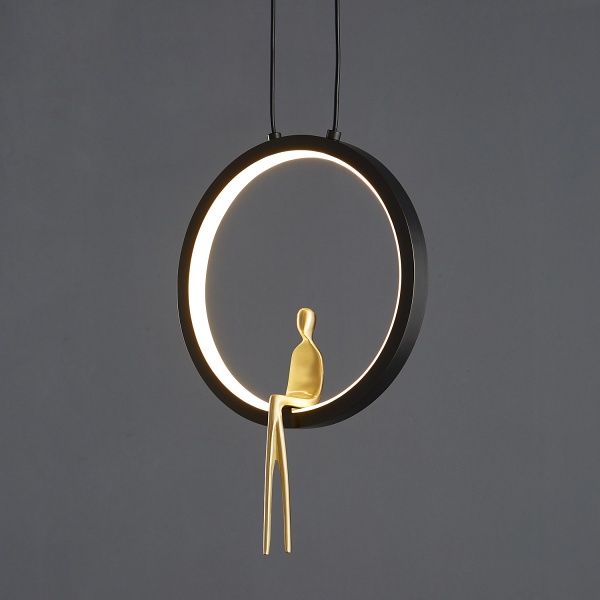 Lampa wisząca AMICI led czarno złota 27 cm Step Into Design