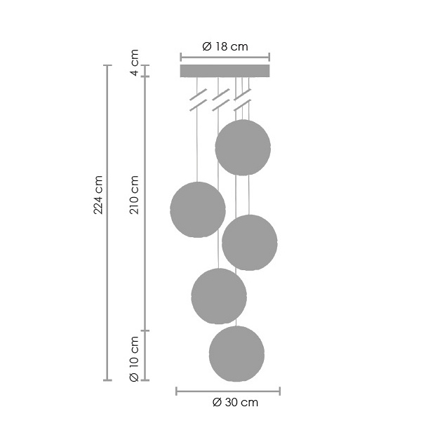 Lampa wisząca STARLIGHT-5 kryształowa 30 cm Step Into Design