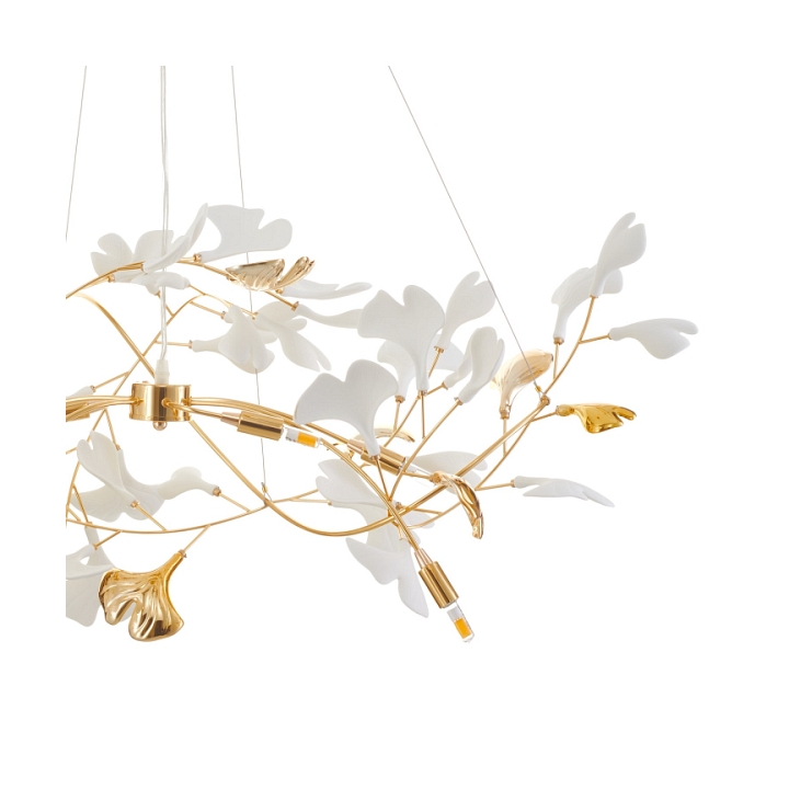 Lampa wisząca BOTANIKA GOLD 100 cm - złota, G9, regulowana, designerska - Step Into Design