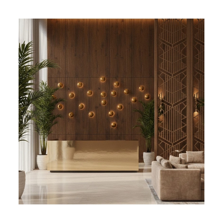 Lampa ścienna BUTTON 16 cm LED złoty - Step Into Design