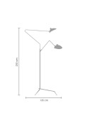 Lampa podłogowa CRANE-3F czarna 210 cm Step Into Design