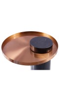 Stolik kawowy COLUMN marmurowy czarno miedziany 55 cm Step Into Design
