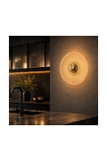 Lampa ścienna HELIOS 30 cm bursztynowo złota - Step Into Design