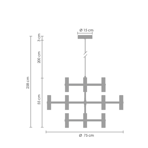 Lampa wisząca CANDLES-12A chrom 75 cm Step Into Design
