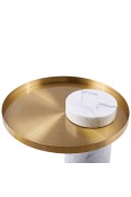 Stolik kawowy COLUMN marmurowy biało złoty 55 cm Step Into Design