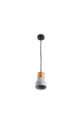 Lampa wisząca CONCRETE 12 cm- szary beton, drewno - Step Into Design
