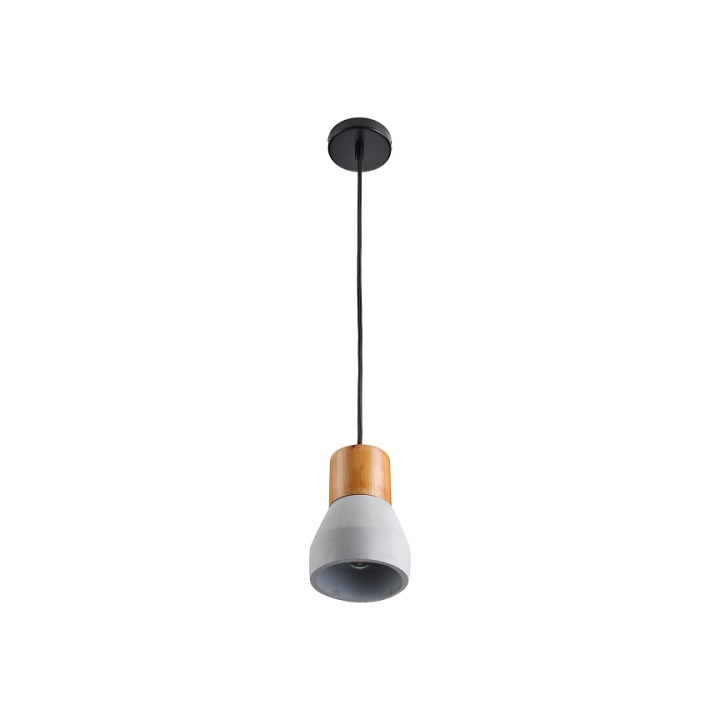 Lampa wisząca CONCRETE 12 cm- szary beton, drewno - Step Into Design