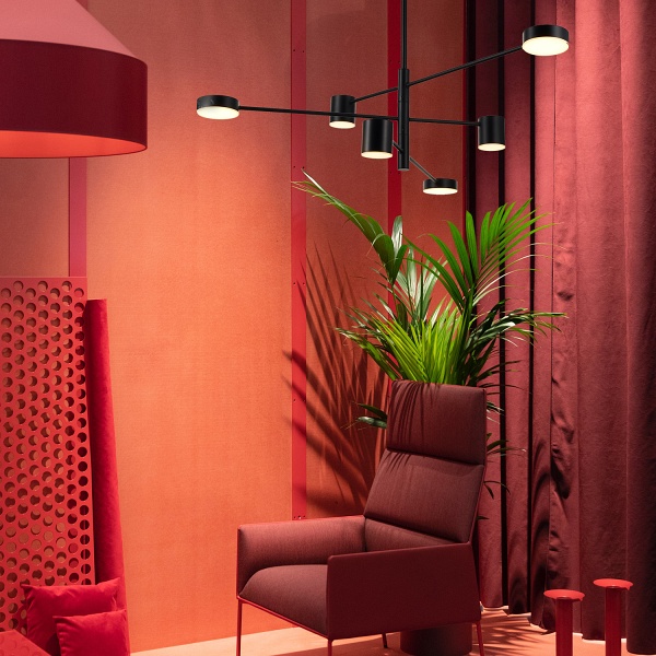 Lampa wisząca CLEX - 6P LED czarna 100 cm Step Into Design