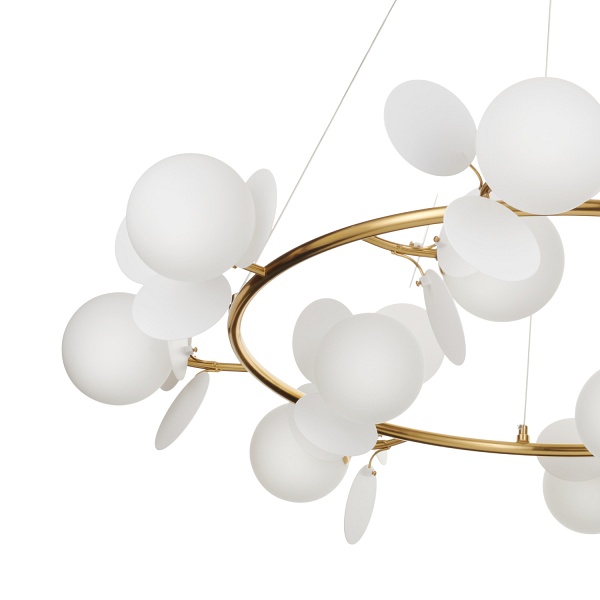 Lampa wisząca CHIC biało złota 105 cm - nowoczesna lampa do salonu Step Into Design