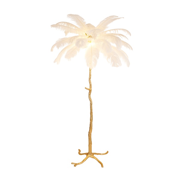 Lampa podłogowa EMU 170 cm - pióra białe Step Into Design