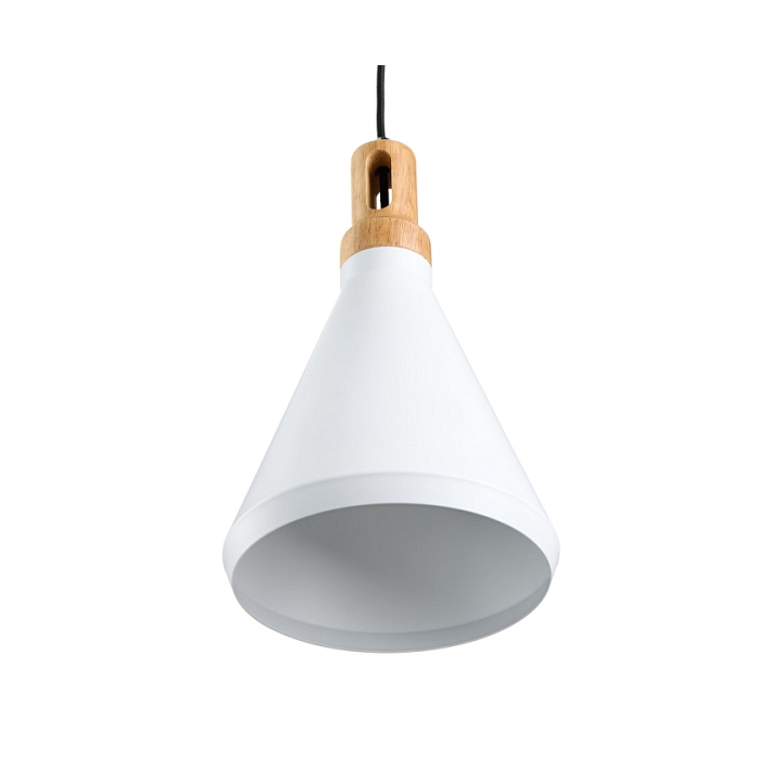 Lampa wisząca NORDIC WOODY biało drewniana 25 cm - Step Into Design