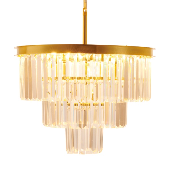 Lampa wisząca SPLENDORE 50 cm - żyrandol złoto-kryształowy Step Into Design