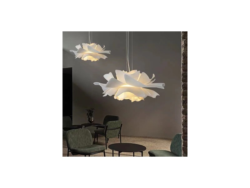 Lampa wisząca PEONY biała 50 cm - nowoczesna lampa sufitowa do salonu Step Into Design
