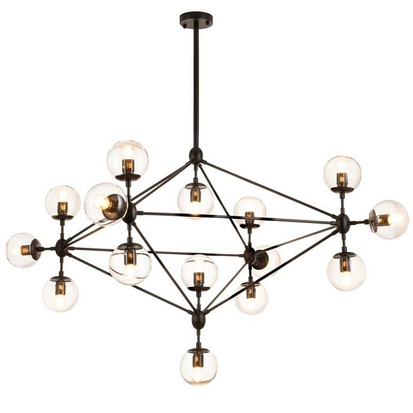 Lampa wisząca transparentno czarna Astrifero 15 Step Into Design