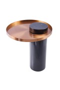 Stolik kawowy COLUMN marmurowy czarno miedziany 55 cm Step Into Design