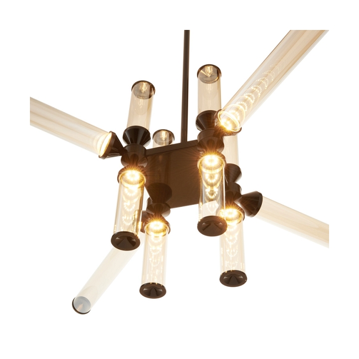 Lampa wisząca QUADRO-12 LED bursztynowe szklane klosze - Step Into Design