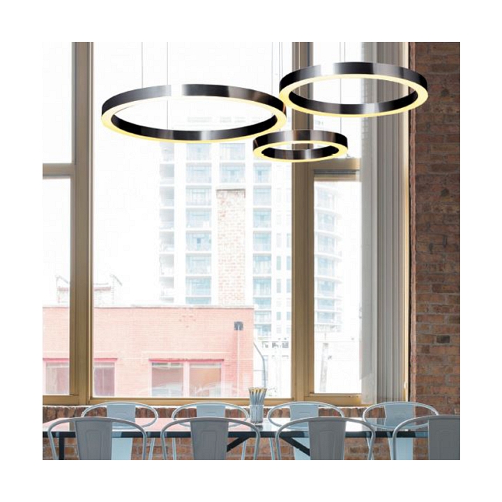 Lampa wisząca CIRCLE 40+40 - LED, ring tytanowy na 1 podsufitce - Step Into Design