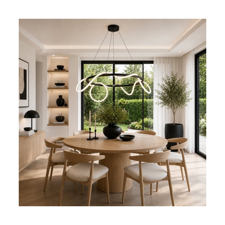 Lampa wisząca FANTASIA ROUND LED czarna 60 cm - Step Into Design