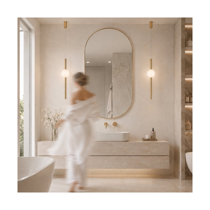 Lampa wisząca O-LINE 63 - LED, 63 cm, złoty połysk - Step Into Design
