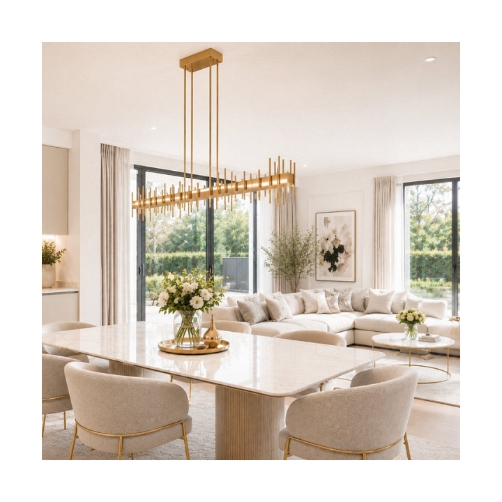 Lampa wisząca ARCHITETTO 130 cm - LED, złota dekoracyjna listwa - Step Into Design