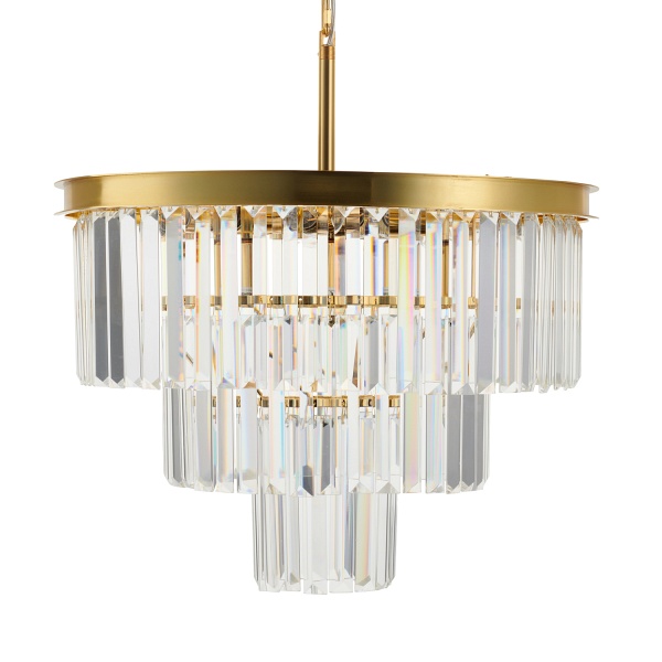 Lampa wisząca SPLENDORE 50 cm - żyrandol złoto-kryształowy Step Into Design