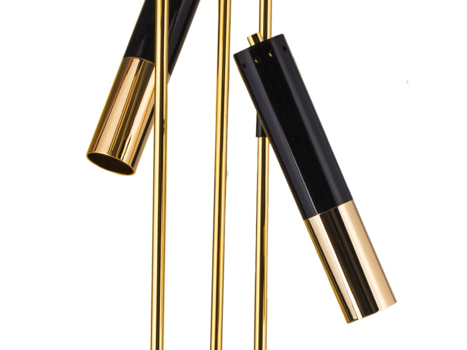 Lampa stojąca GOLDEN PIPE-3 czarno złota 180 cm Step Into Design