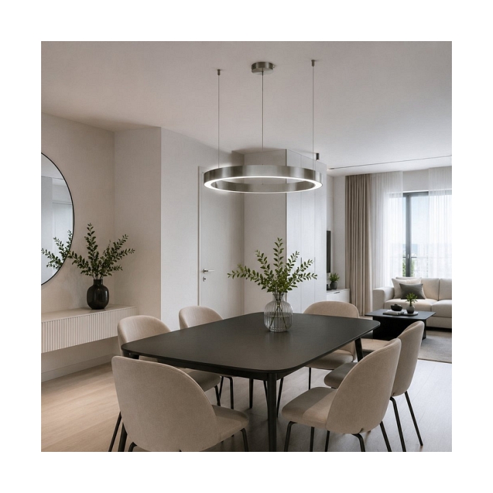 Lampa wisząca CIRCLE 60 - LED, ring nikiel szczotkowany - Step Into Design