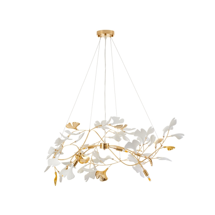 Lampa wisząca BOTANIKA GOLD 100 cm - złota, G9, regulowana, designerska - Step Into Design