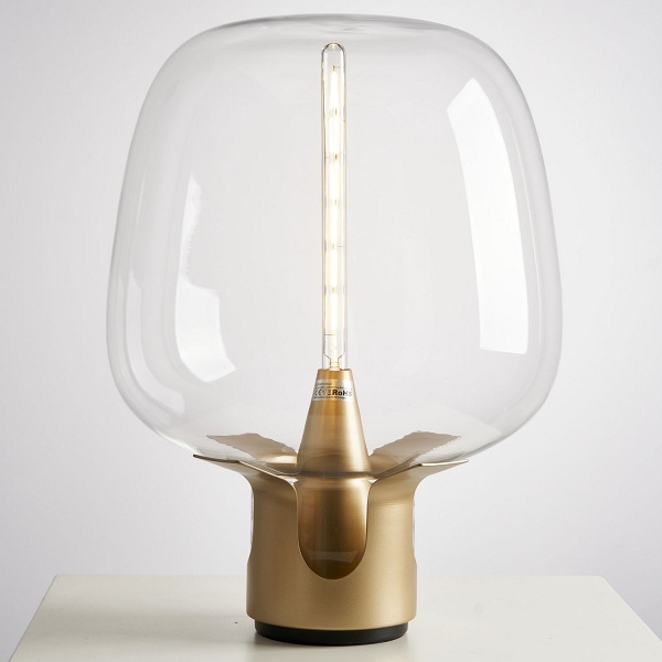 Lampa stołowa FATA transparentno złota 35 *46 cm Step Into Design