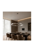 Lampa wisząca CIRCLE 100 cm - LED, ring nikiel szczotkowany - Step Into Design