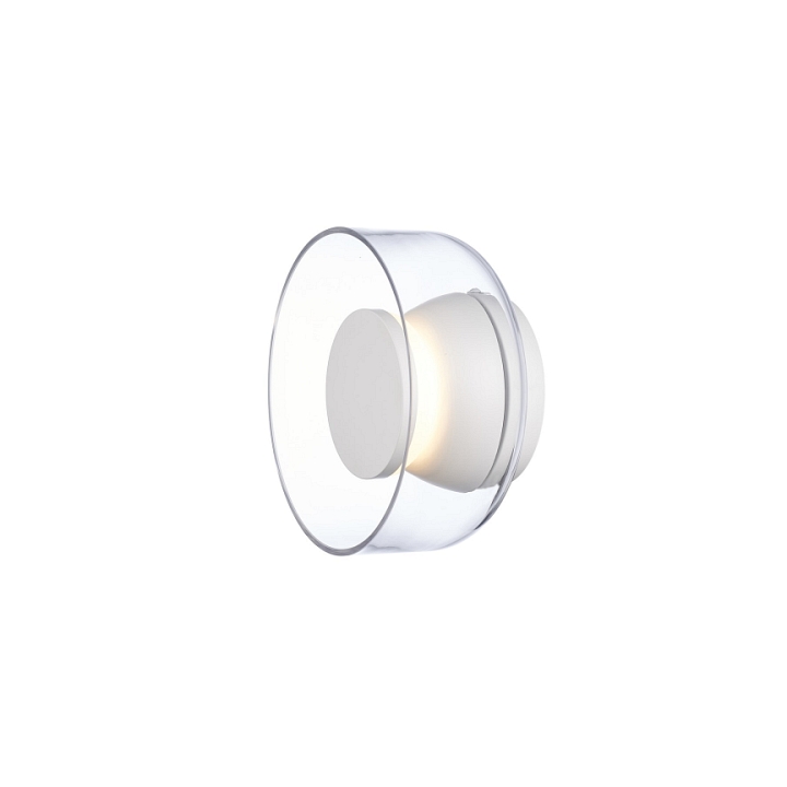 Lampa ścienna DONUT 18 – LED, szkło transparentne, biały środek - Step Into Design