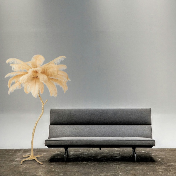 Lampa wisząca EMU pióra beżowe 100 cm Step Into Design