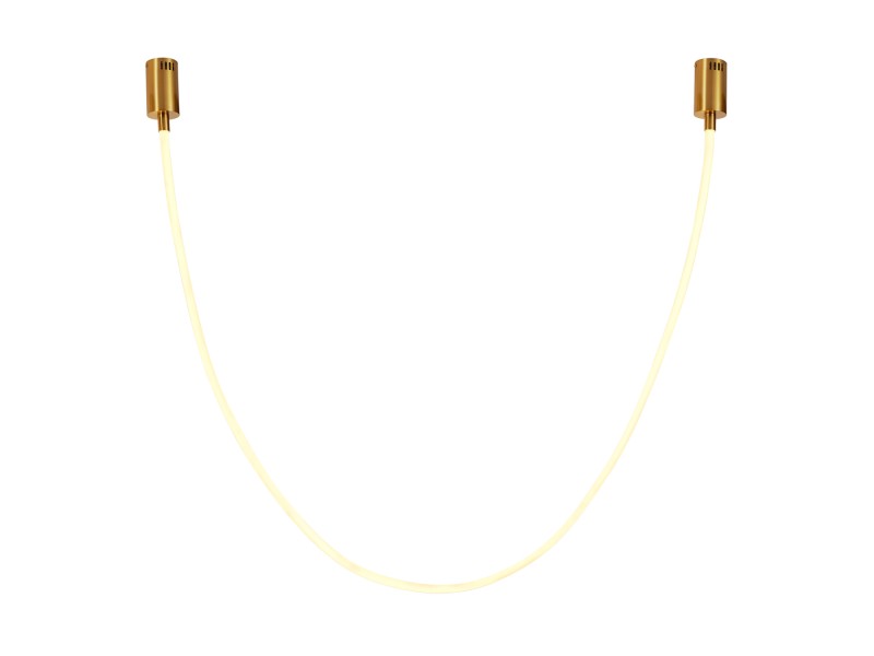 Lampa wisząca SNAKE LED 300 cm - elastyczny przewód LED, 3000K, złote uchwyty Step Into Design