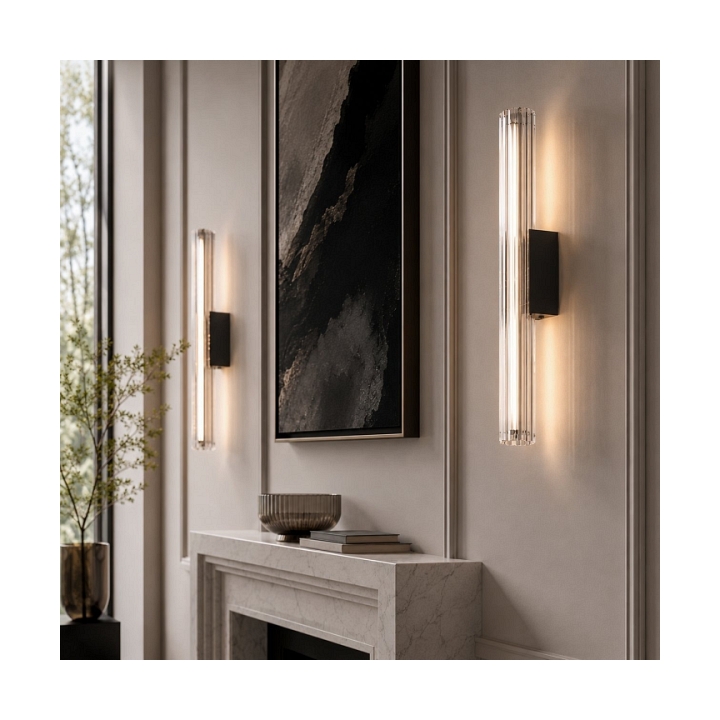 Lampa ścienna VERTI 40 cm - LED, transparentna tuba - Step Into Design